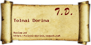 Tolnai Dorina névjegykártya